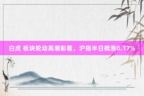 白虎 板块轮动高潮彰着，沪指半日微涨0.17%