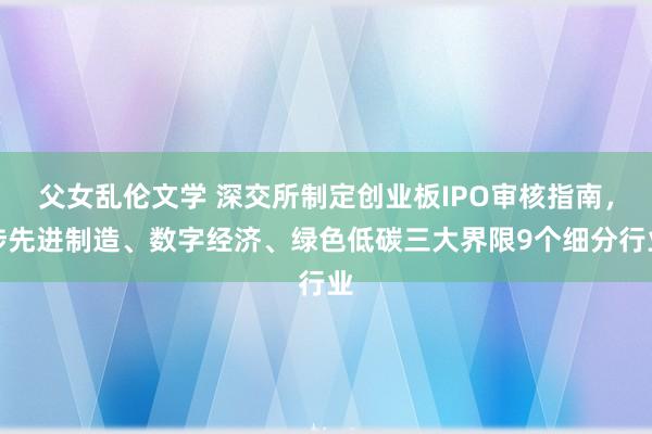 父女乱伦文学 深交所制定创业板IPO审核指南，涉先进制造、数字经济、绿色低碳三大界限9个细分行业