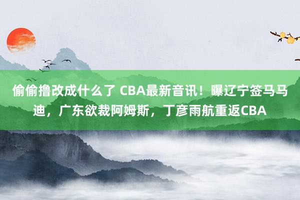 偷偷撸改成什么了 CBA最新音讯！曝辽宁签马马迪，广东欲裁阿姆斯，丁彦雨航重返CBA