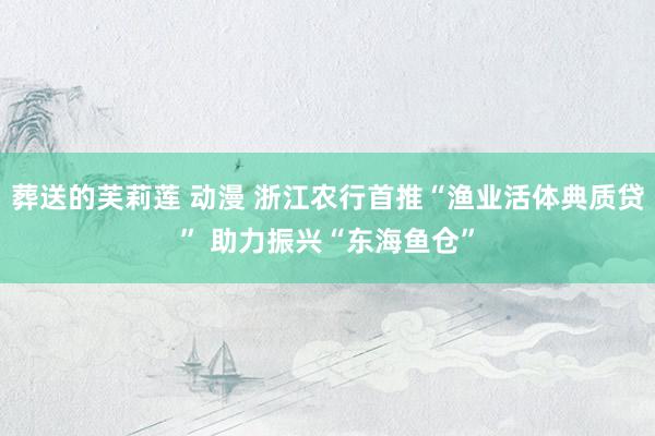 葬送的芙莉莲 动漫 浙江农行首推“渔业活体典质贷” 助力振兴“东海鱼仓”