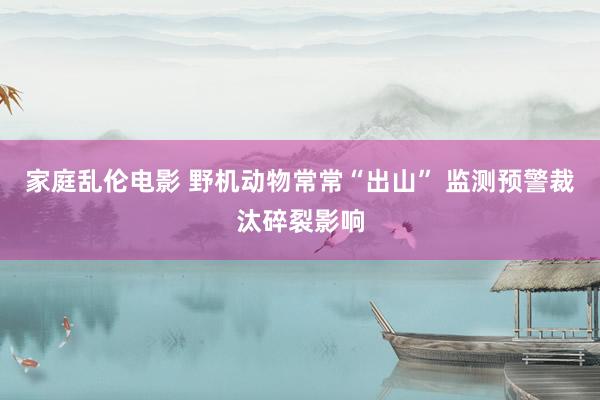 家庭乱伦电影 野机动物常常“出山” 监测预警裁汰碎裂影响