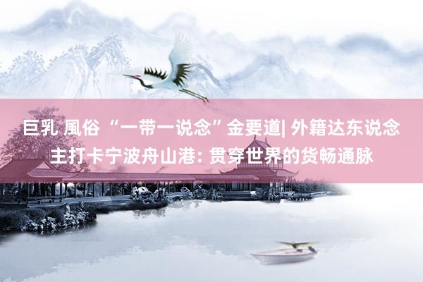 巨乳 風俗 “一带一说念”金要道| 外籍达东说念主打卡宁波舟山港: 贯穿世界的货畅通脉