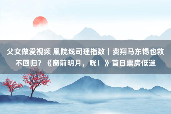 父女做爱视频 凰院线司理指数｜费翔马东锡也救不回归？《窗前明月，咣！》首日票房低迷