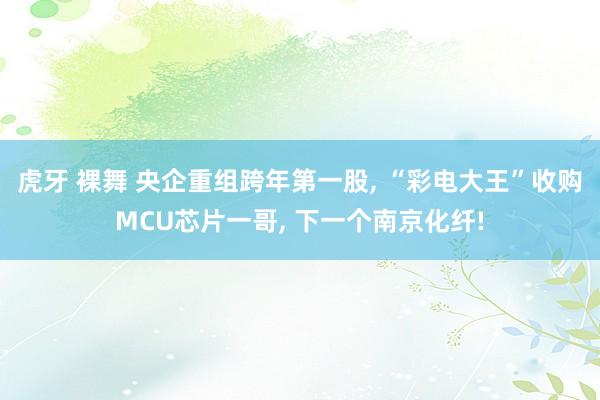 虎牙 裸舞 央企重组跨年第一股， “彩电大王”收购MCU芯片一哥， 下一个南京化纤!
