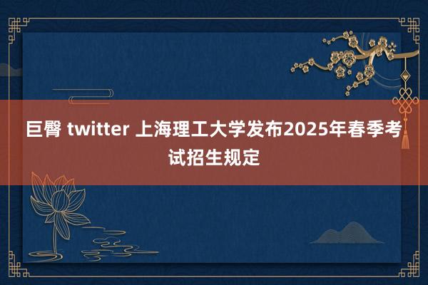 巨臀 twitter 上海理工大学发布2025年春季考试招生规定