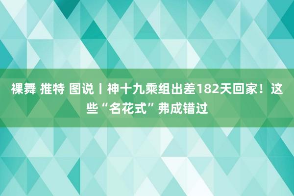 裸舞 推特 图说丨神十九乘组出差182天回家！这些“名花式”弗成错过